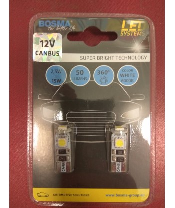 Żarówka 12v Bosma W5W 3x LED SMD5050 CANBUS 2SZT